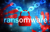 Symbolbild mit Vorhängeschloss und dem Wort "Ransomware"
