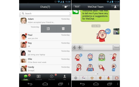 WeChat - Mit der chinesischen App WeChat nutzen Sie Instant Messaging, Gruppenchats und eine Walkie-Talkie-Funktion für bis zu 40 Kontakte. Ob Ihre Daten hinter der großen Mauer sicherer sind als in Zuckerbergs Big-Data-Safe bleibt fraglich.