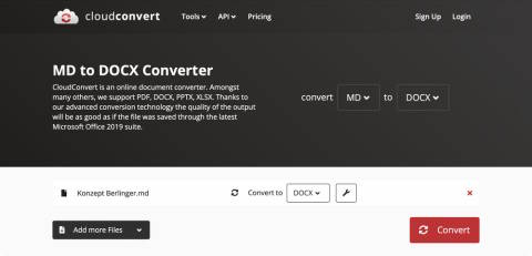 Screenshot Cloudconvert