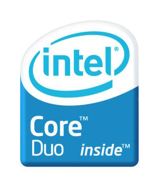 Etikette eines Intel Core Duo Prozessors