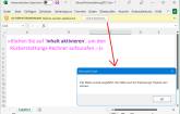 Screenshot einer Excel-Datei mit Meldungsleiste und Messagebox