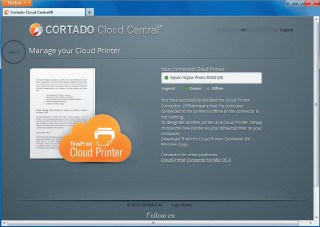 Cortado: Auch dieser Cloud-Service ermöglicht es, Dokumente und Bilder von überall via Internet zu Hause auszudrucken – ist der Drucker offline, erfolgt der Druck, sobald er eingeschaltet wird.