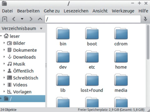 PCManFM: Der Dateimanager von Lubuntu hat in etwa die gleichen Funktionen wie der Windows-Explorer.