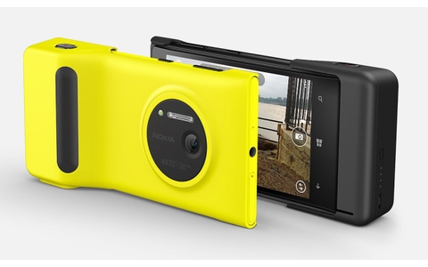 Der Camera Grip für das Nokia Lumia 1020 mit integriertem Akku kostet 69 Euro, ist in Schwarz, Weiß sowie Gelb erhältlich und lässt sich auf handelsübliche Stativgewinde schrauben.
