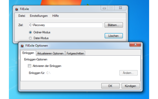Filexile - Filexile löscht Dateien und Ordner, die sich unter Windows nicht entfernen lassen. Im Programmfenster wählen Sie die Datei oder den Ordner aus, den Sie löschen möchten. Des Weiteren lässt sich das Tool auch über die Kommandozeile verwenden. Inf