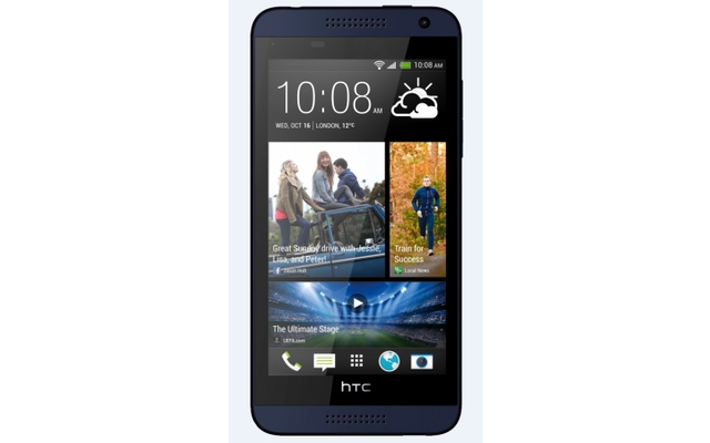 HTC Desire 610 - Optisch erinnert das neue Mittelklasse­modell von HTC ein wenig an den Bestseller One, allerdings ist die Hülle nur aus Kunststoff und nicht aus Aluminium. Immerhin sind LTE und Stereolautsprecher an Bord, was nicht klassen­üblich ist.