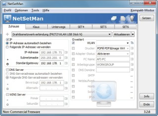 Netsetman: Das Tool verwaltet die WLAN-Einstellungen und ermöglicht einen schnellen Wechsel zwischen verschiedenen Konfigurationen.