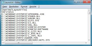 Optimale Reihenfolge: In dieser Datei steht, in welcher Reihenfolge Windows die Systemkomponenten am besten lädt. Sie wird von Xbootmgr während der Optimierung des Boot-Vorgangs neu erstellt.