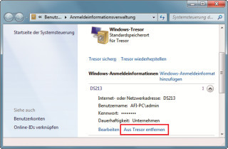 Windows-Tresor: Windows 7 und 8 speichern heimlich Ihre Passwörter für den Zugriff auf Netzlaufwerke. Dieses Tool zeigt Ihnen alle Paswörter an und löscht sie.