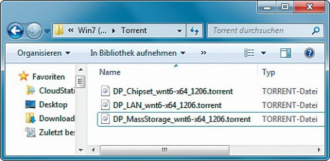 Torrent-Dateien: Die Dateien enthalten die Download-Adressen für die Pakete mit Treibern für Netzwerkkarten, Chipsätze, USB 3.0 und RAID-Kontroller.