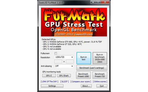 Mit dem Furmark Grafik-Benchmark bringen Sie Ihre Grafikkarte so richtig in schwitzen. Das Analyse-Tool prüft sowohl die Performance, wie auch die Stabilität Ihrer GPU.