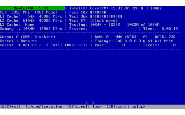 Die Live-CD Memtest86+ prüft den Arbeitsspeicher eines PCs. Während des Tests füllt das Tool alle Adressbereiche des Arbeitsspeichers mit Daten und liest diese anschließend wieder aus. Ein ausführlicher Test dauert jedoch mehrere Stunden oder gar Tage.