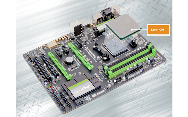 Kaveri-CPU - Der Nachfolger von AMDs Trinity-Prozessoren vereint als APU (Accelerated Processing Unit) den Prozessor (CPU) und die Grafikeinheit (GPU).