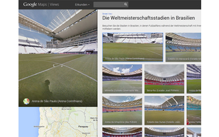 WM-Sightseeing - Über den Web-Kartendienst Google Maps reisen Sie per Street View zu den Austragungsstätten der Fußball-Weltmeisterschaft 2014 in Brasilien. Pünktlich zum Start erweiterte Google den Dienst um alle zwölf WM-Stadien. In der Übersicht wechse