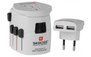Skross Weltreiseadapter Pro+ USB gewährleistet dank des patentierten Länderschiebersystems mit 6 integrierten Ländersteckern sicheren Stromanschluss in über 150 Ländern auf allen Kontinenten.