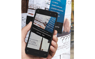 Firefly-Button - Das Fire Phone verfügt über eine eigene Kamera-Taste, die nicht nur schnelle Fotos, sondern auch das direkte Scannen - etwa von Konzertplakaten oder Werbeanzeigen - ermöglichen soll.