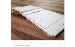 Kollektiv zeigt auf Twiiter, dass selbst einfache Tests mit einem Paper-Prototype den iPhone-Entwicklern weitergeholfen hätten.