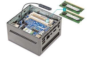 Arbeitsspeicher: Den meisten Mini-PCs ist das RAM eines Desktop-PCs zu groß. Benötigt wird spezieller Notebook-Speicher (SO-DIMM), der mit 1,35 Volt Spannung arbeitet.