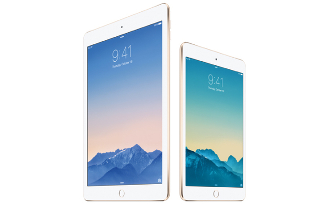 iPad Air 2 und iPad mini 3 werden mit iOS 8.1 ausgeliefert und sind in drei Farben erhältlich: Gold, Silber und Grau 