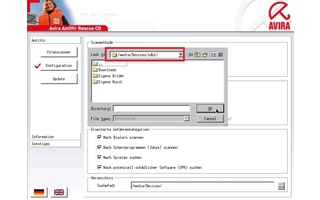 Avira Antivir Rescue System: Im Konfigurationsfenster legen Sie fest, dass die Antiviren-CD nur Ihre USB-Platte auf Viren prüfen soll (Bild 7).