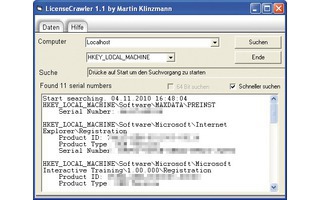 License Crawler: Das Programm rettet die Seriennummern auf Ihrem PC und speichert sie in einer Textdatei (Bild 2).