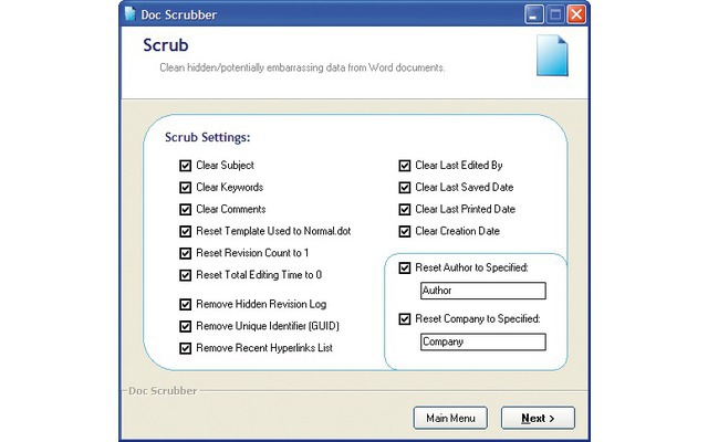 Doc Scrubber: Das Tool löscht versteckte Daten, Kommentare und Änderungsprotokolle aus Word-Dokumenten (Bild 5).