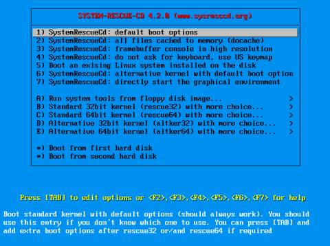System Rescue CD: Das Live-System enthält einen Partitionierer zum Reparieren von Partitionstabellen und Tools zum Datenretten.