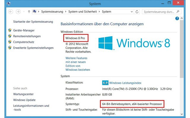 Hyper-V in Windows 8: Die Virtualisierungstechnik Hyper-V ist nur in Windows 8 Pro enthalten, und dort nur in der 64-Bit-Version (Bild 2).