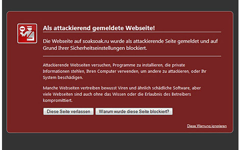 Hinweis attackierende Webseite