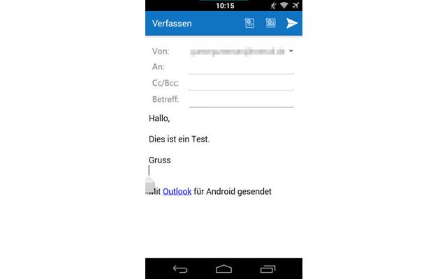 Android Outlook App E-Mails Verfassen