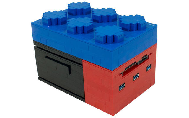 ... dann wiederum bildet die Festplatte das Dach des Lego-Computers, der als Grundsystem mit einem Intel i3-4360 Dual-Core, 8 GByte Arbeitsspeicher und einer 120 GByte großen SSD ausgestattet ist.