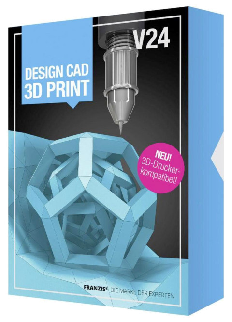 Design CAD 3D Print V24: Der Franzis-Verlag bietet seinen Klassiker Design CAD nun auch in einer Edition für 3D-Drucker an.