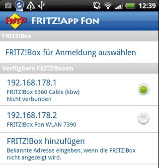 Wählen Sie die Fritzbox in Ihrem WLAN aus, die für die Telefonnutzung eingerichtet ist (Bild 2).