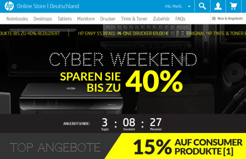 Cyber Weekend im HP Online-Store