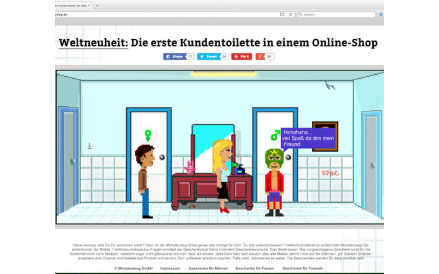 digitale Kundentoilette von Monsterzeug