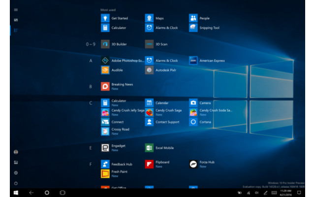 Windows 10 auf Tablets