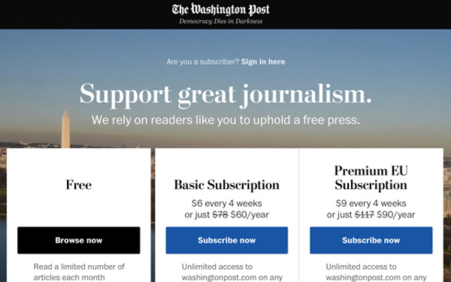 Washington Post Subscriber